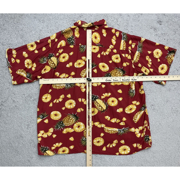 Reyn Spooner Hawaiian Shirt Mens Extra Large Pineapple Resort Wear Aloha Red - Picture 6 of 8